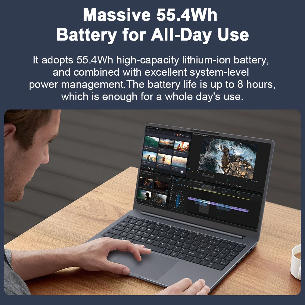 Ninkear A15 Pro Laptop, 15.6-Inch Fhd Ips, Amd Ryzen 5 5500U, 16GB DDR4 RAM, 512GB SSD, Wi-Fi 6, Backlit Keyboard, Fingerprint Reader, 65W Usb-C Fast Charging, 1.6kg Lightweight Design for Work and Study