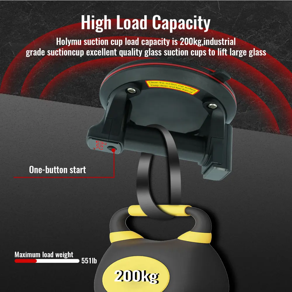 8 بوصة 200 كجم كوب شفاط المكنسة الكهربائية قدرة تحمل الثقيلة فراغ رافع لبلاط الجرانيت الزجاج دليل رفع Powerfu #2