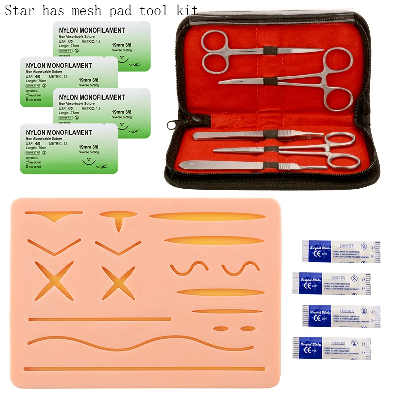 Chirurgiczny moduł silikonowy do szwów na rany praktyka symulacja modelu szwów skóry wstępnie przycięty model silikonowy na rany