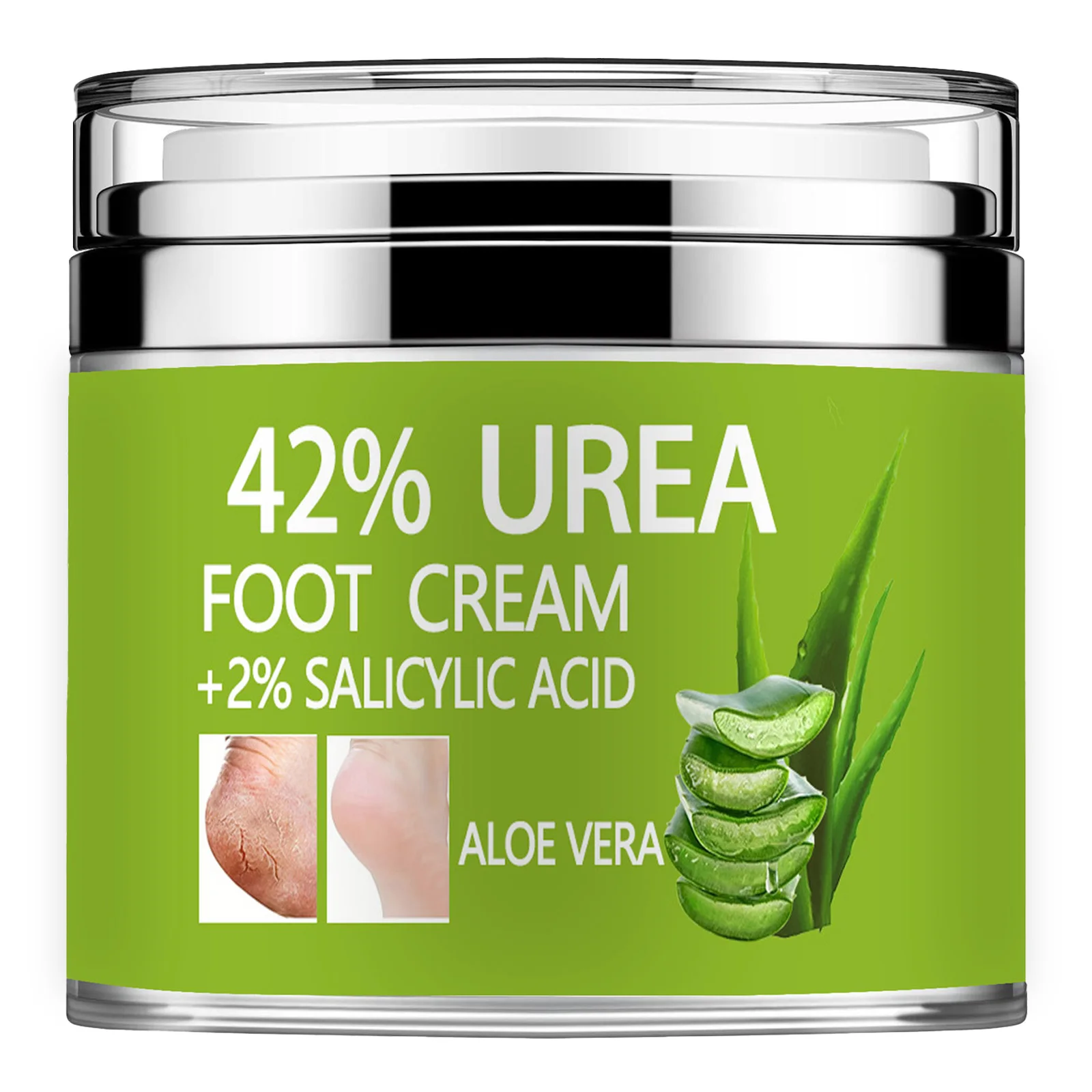 Urea Cream 42% Plus Salicylic Acid 2%, Lavender Foot Cream for Dry Cracked Heels Treatment Knees Elbows Hands Repair Treatment,