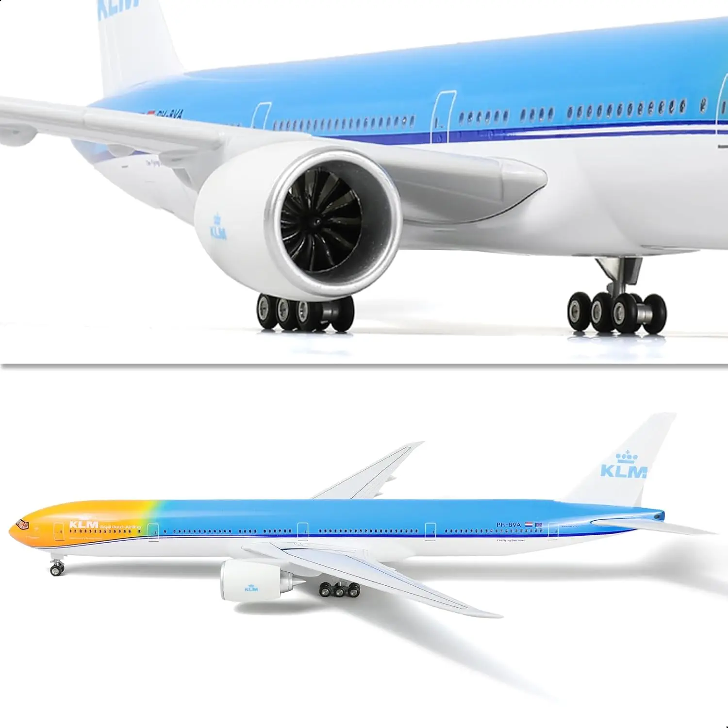 1/157 B777-300 NL-KLM (Orange Pride) Model Diecast Airplane Model Kits Display Collectible for Aviation Enthusiast Gift