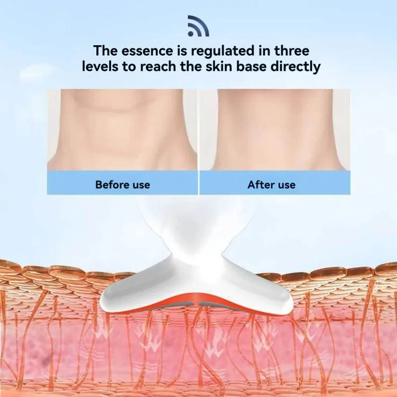 

【ЛУЧШИЕ ПОЖЕЛАНИЯ】Косметический прибор с семицветной подсветкой для массажа шеи, укрепляющий кожу, с функцией введения эссенции