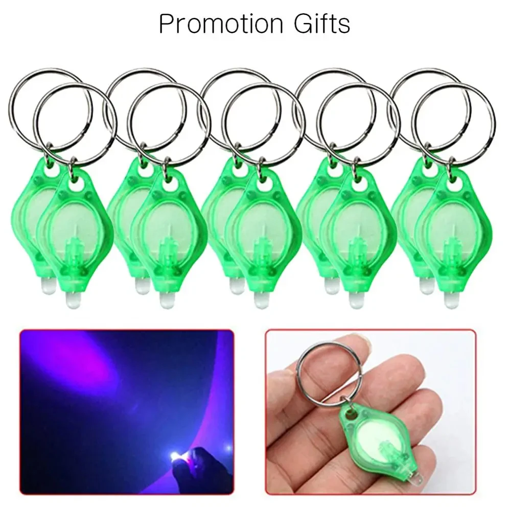 1PC UV Mini Keychain LED Flashlight Promotion Gifts Torch Light Lamp Key Ring Light Torch Black Light UV Flashlight Ultraviolet