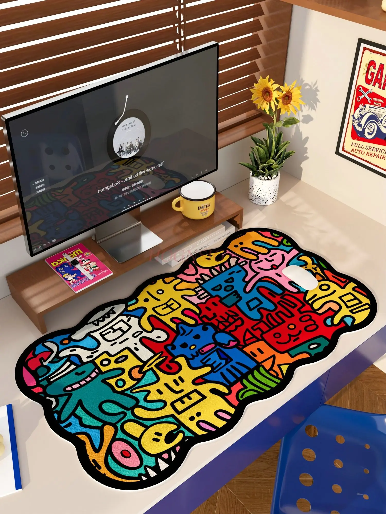 1pcs Mouse pad, computer desk pad, cartoon office desk pad, cute student desk pad, waterproof tablecloth