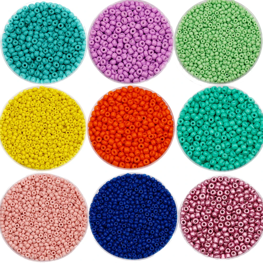 150-1000pcs 3/4mm Glass Seed Beads Round Spacer Charm Loose Beads for Jewelry Making Supplies DIY Earring Necklace Accessorpes