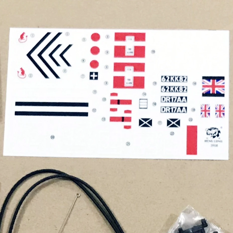 3908 Dekoracyjna plastikowa torba na części do modelu czołgu Henglong 1/16 British Challenger II RC Akcesoria
