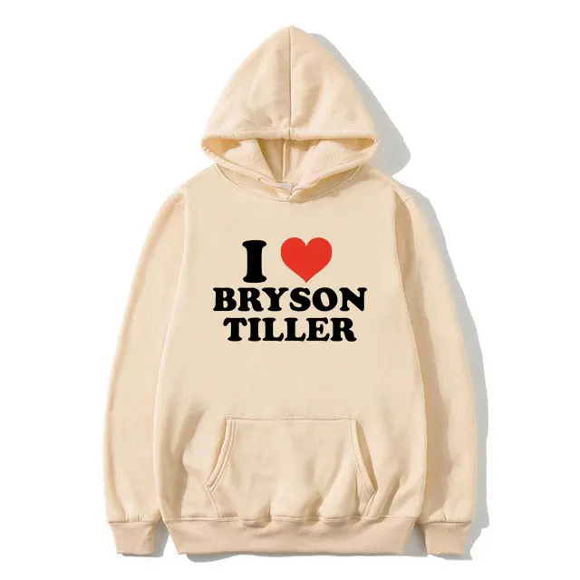 I Love Bryson Tiller Graphic Hoodie Men Women Hip Hop Rap Oversized Tracksuit Male Fleece Cotton Hoody Men's Fashion Streetwear