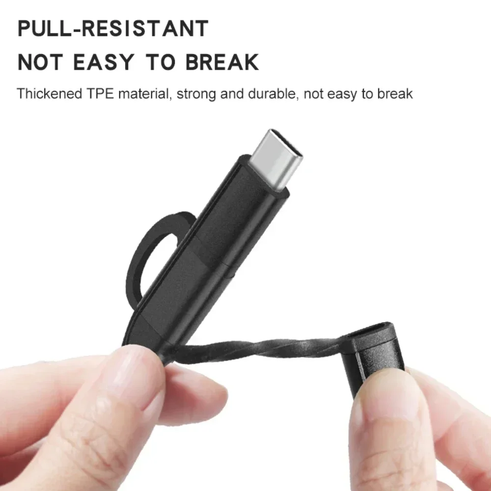 1m 5 in 1 3 In 2  Fast Charging Cord For Lightning Micro USB Type C For iPhone Huawei Samsung PD Charger Cable Multiple Usb Port
