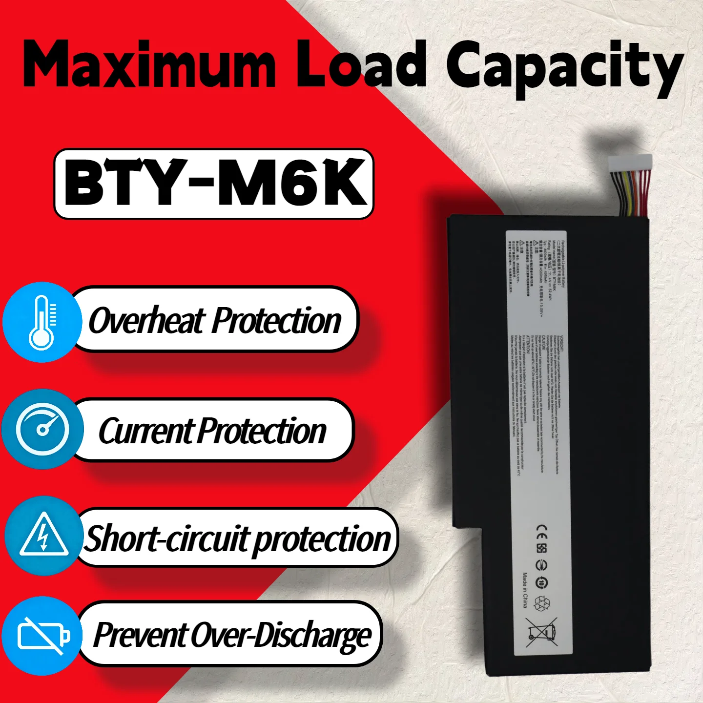 Wholesale And Retail BTY-M6K For MSI Battery GF75 Thin Series 8RC 8RD 8SC 9SCSR 9SCXR 9SD 10SC 10SCSR 10SCXR 10SDR 10SDK 10SER
