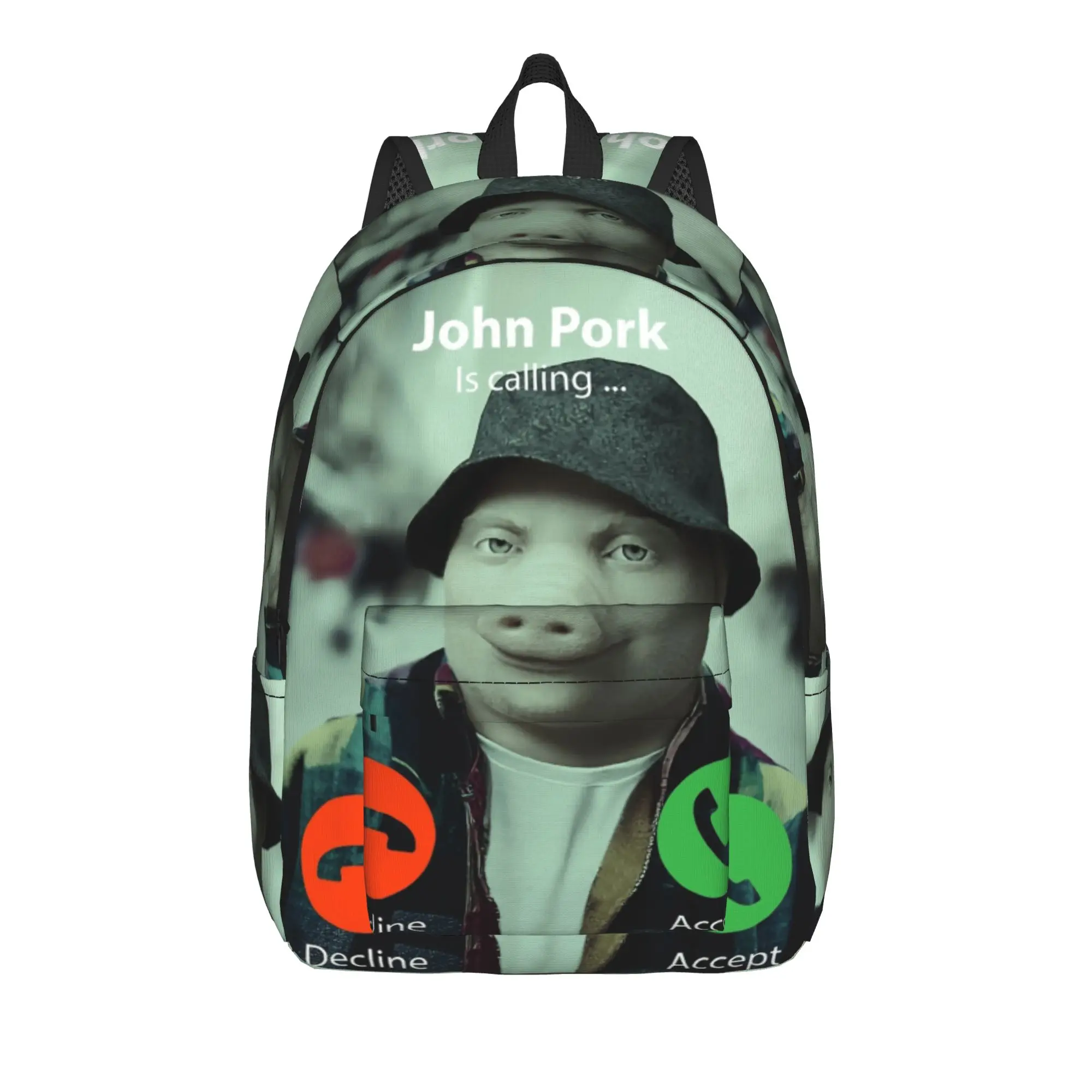 John Pork Is Calling  Backpack  Kawaii Backpacks Women Men Daily Big School Bags Custom Rucksack