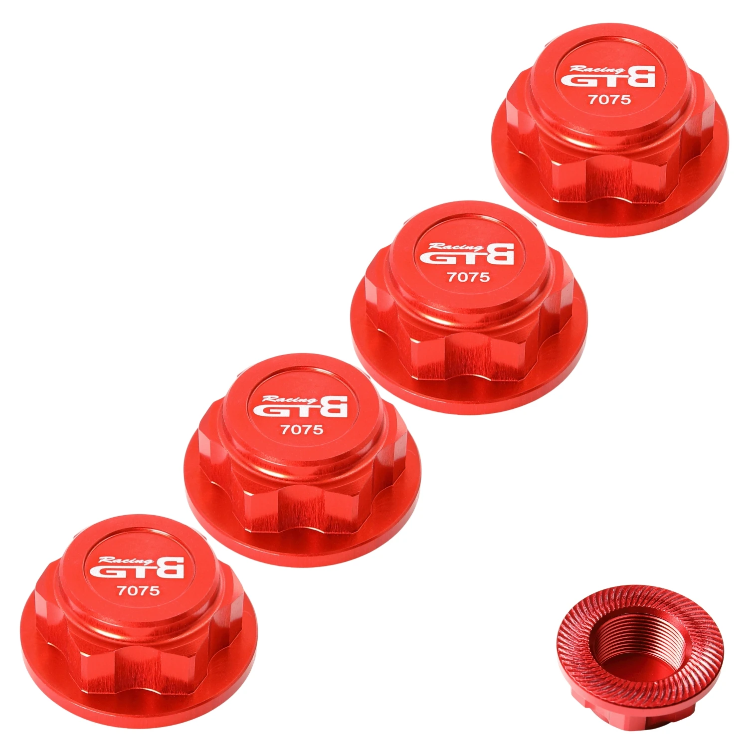 GTBRacing CNC アルミニウム 7075 ホイールハブ防塵ナット 1/5 RC カー HPI km rv baja 5b ss 5sc アップグレードパーツ用