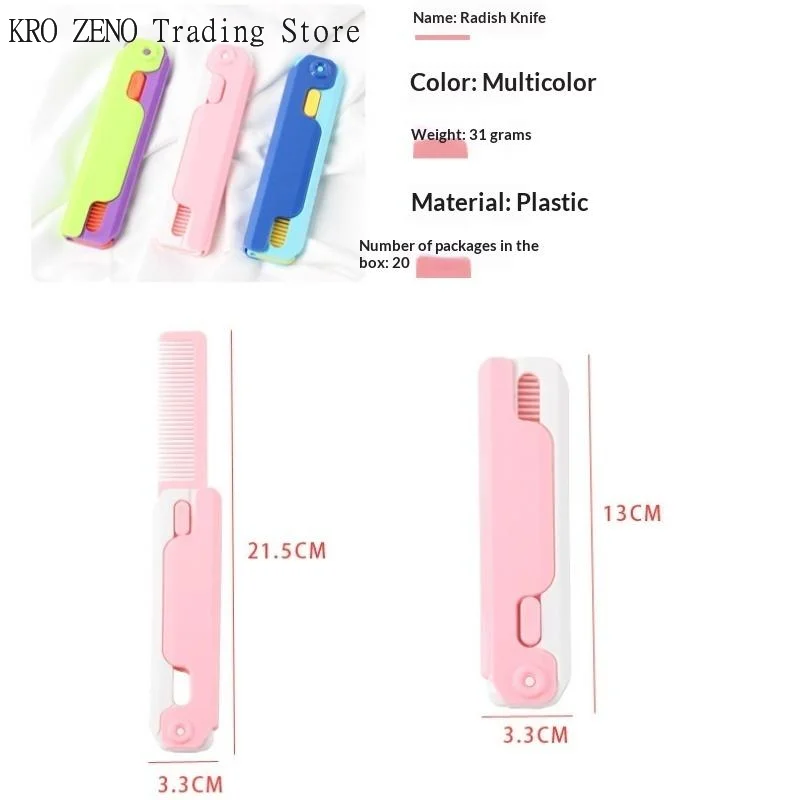 3D Gravity Straight Comb Small Radish Knife Comb Cute Stress Relief Fidget Toys Travel Out Portable Cute Model Butterfly Comb