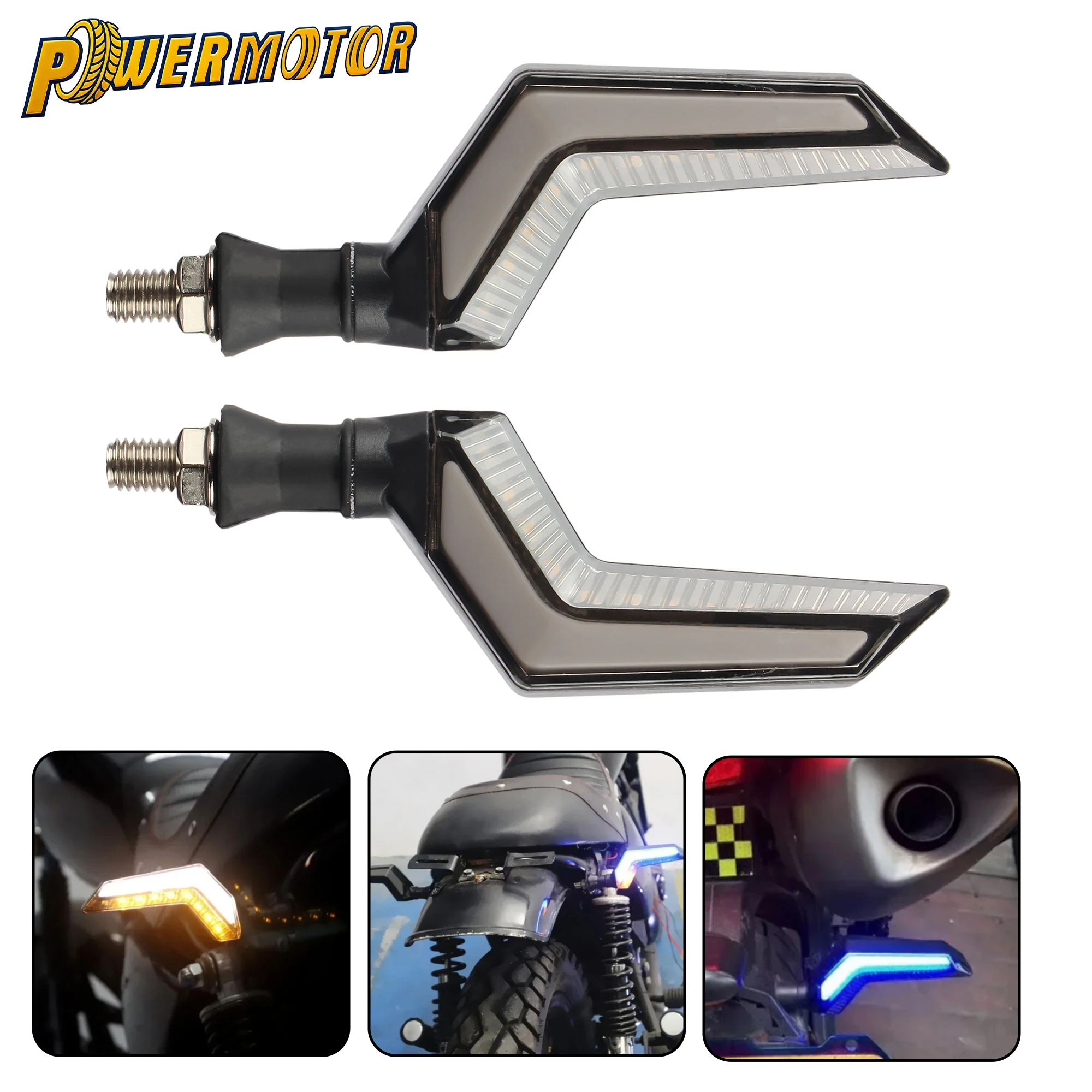 

1 Pair Universal Motorcycle LED Turn Signal Flasher Flowing Tail Lights Indicator Lamp DRL Street Bike Scooter Modified Parts