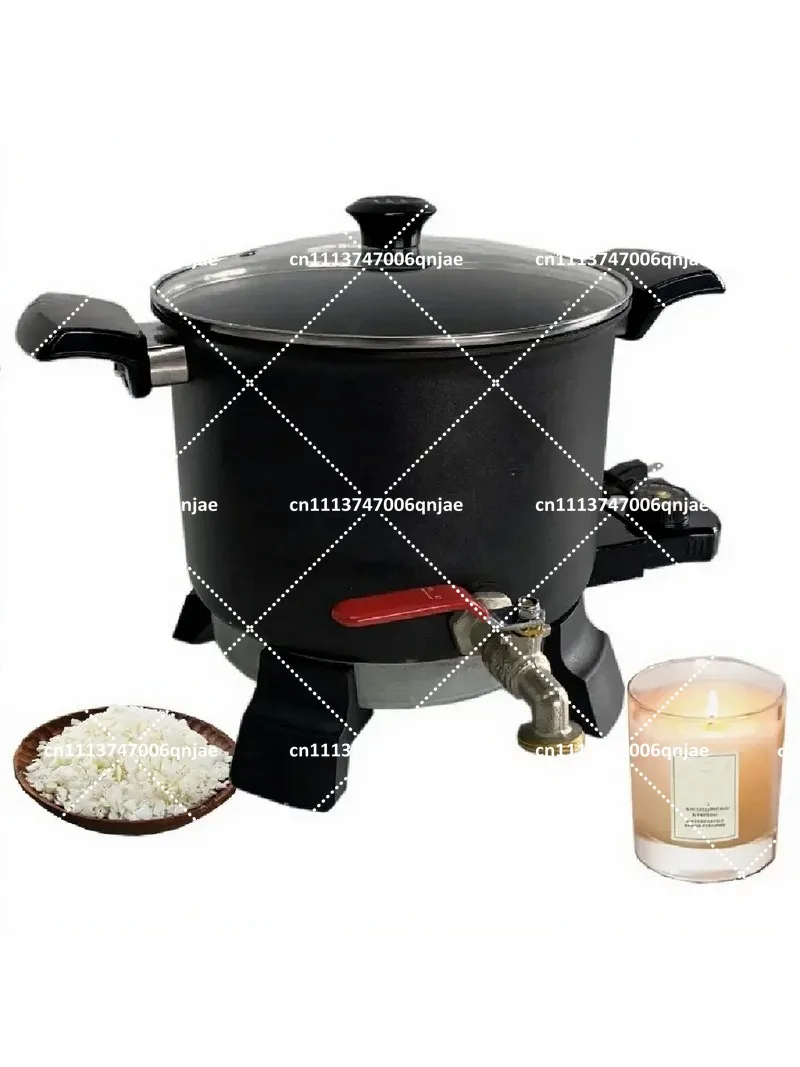 5L Non-Stick Wax Melter for Candle Making, Black Heating Pot with Spout