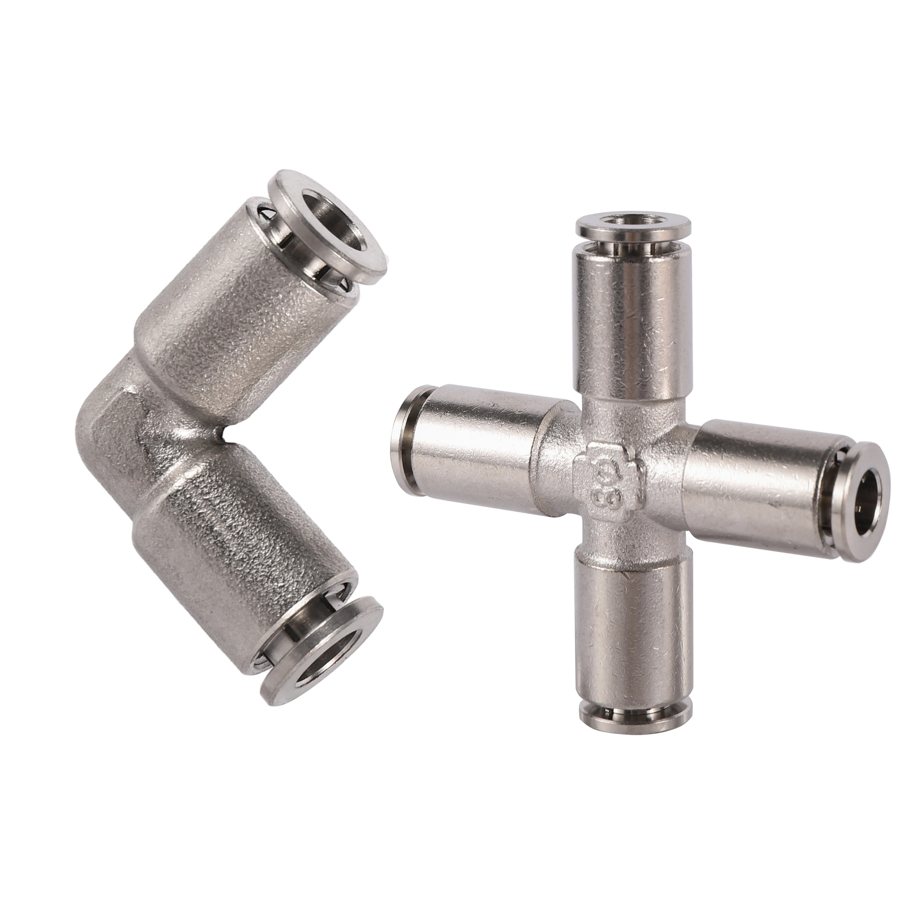 

Pneumatic Pipe Fitting PU PZA Nickel Plated Copper Push In Coupling 6/8/10/12mm Air Hose PU Tube Connector Water Pipe Fittings