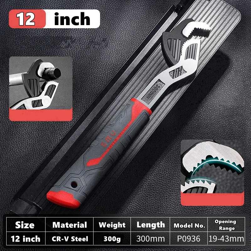 6/8/10/12 inch universele Multifunctionele Zelfsluitende Moersleutel Snel Verstelbare Moersleutel CR-V Badkamer Moersleutel Loodgieter Multi Handje