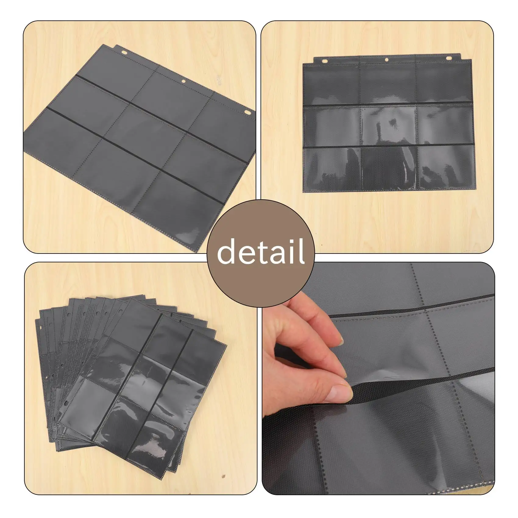 TEXU 900 جيوب حافظة بطاقات التداول، حافظة بطاقات البيسبول مناسبة لحماية حامل البطاقات المكونة من 3 حلقات #1