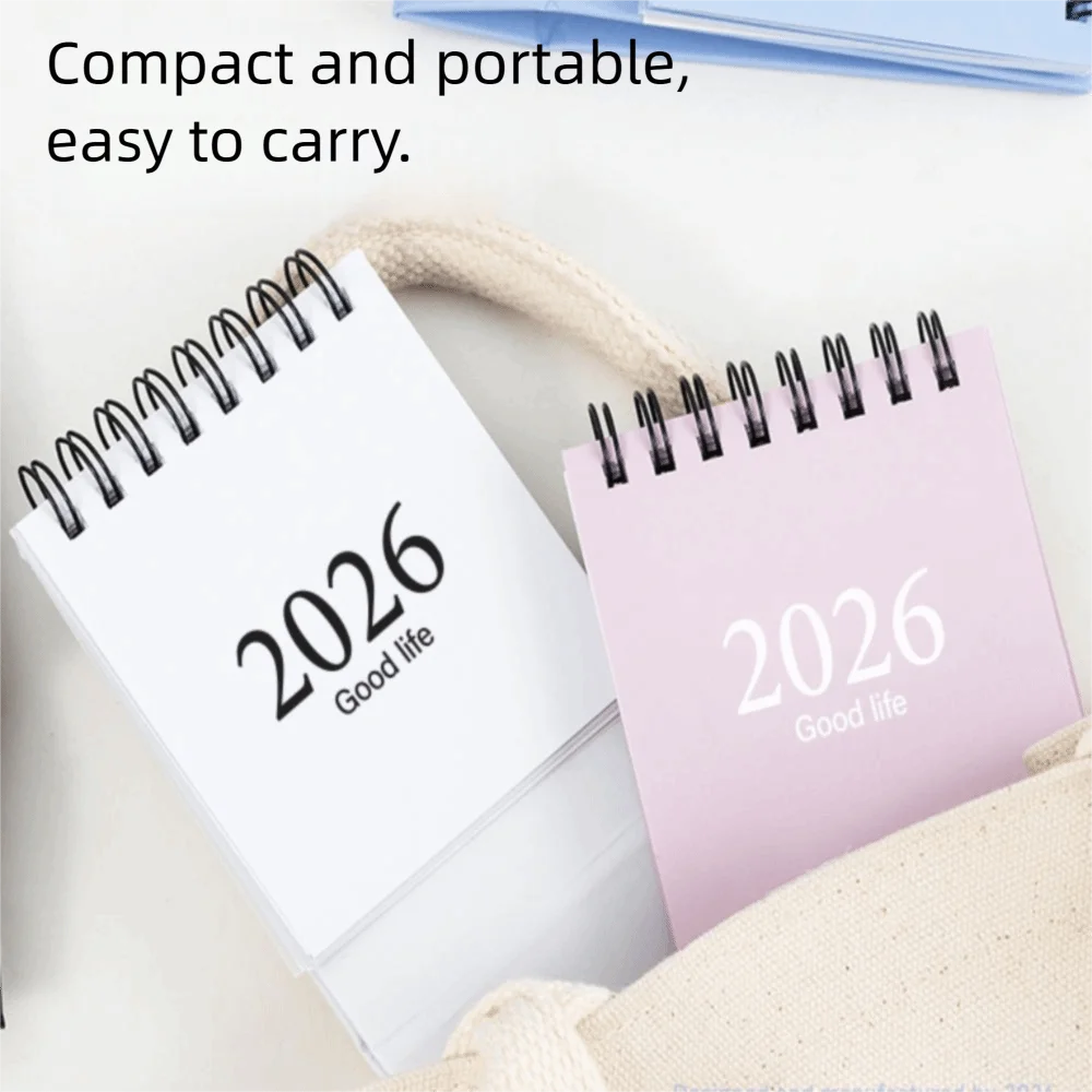 크리 에이 티브 미니 2026 달력 Morandi 휴대용 계획 도서 책상 달력 사무실 사용