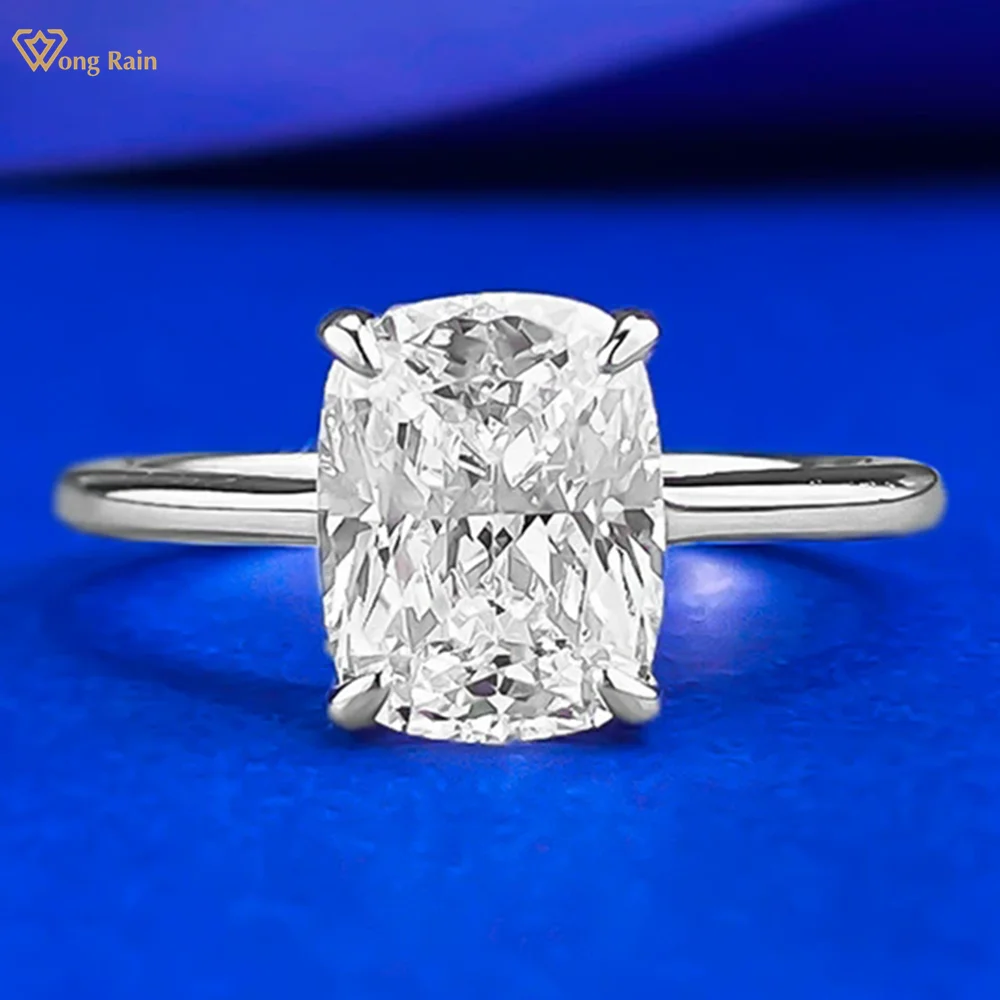 

Wong Rain 100% 925 Sterling Silver 7*9 MM Lab Sapphire Gemstone Wedding Engagement Ring for Women Fine Jewelry Gifts Wholesale