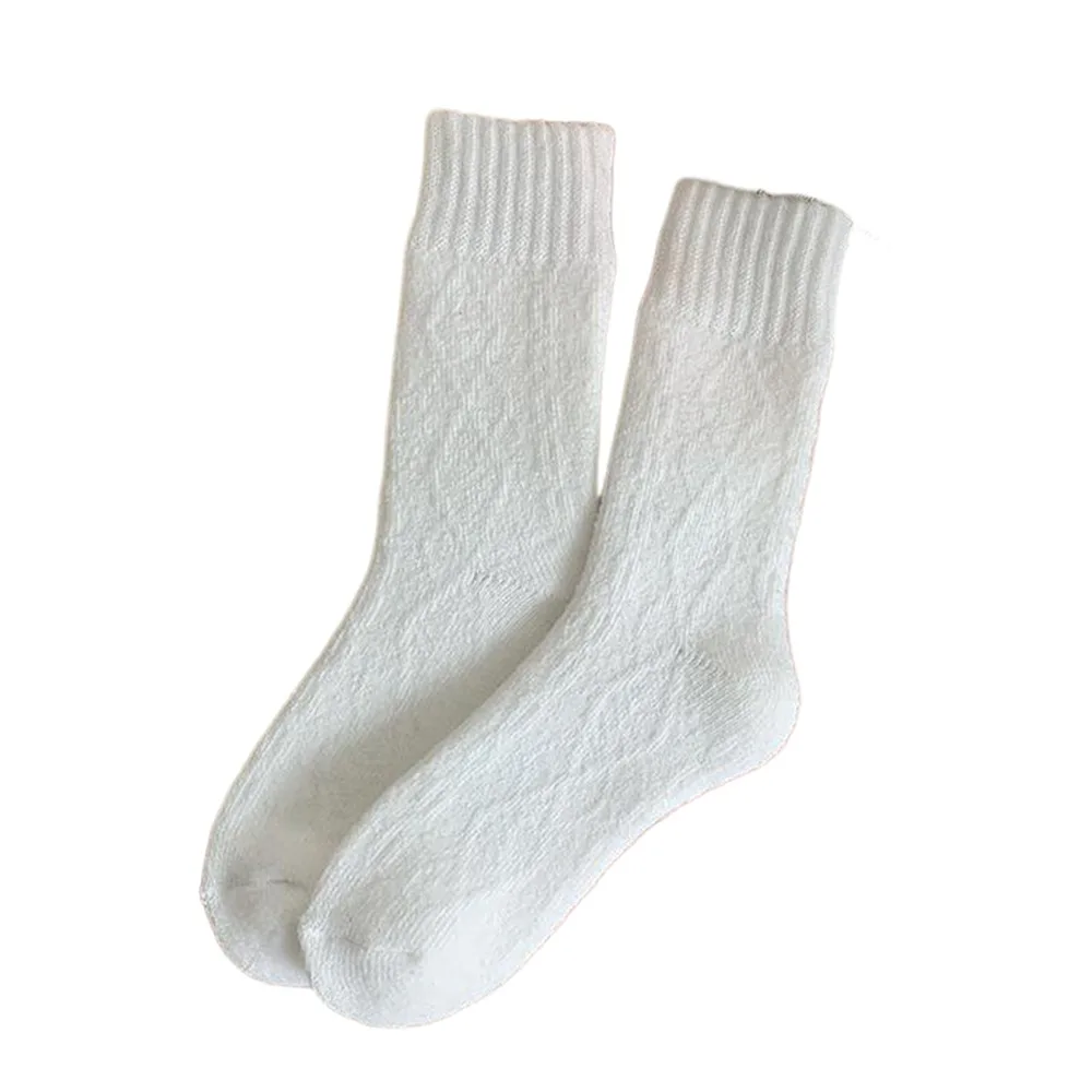 

Зимние теплые женские носки в японском стиле в стиле ретро, терможенские носки в клетку с ромбовидной клеткой, утепленные однотонные теплые шерстяные носки для экипажа