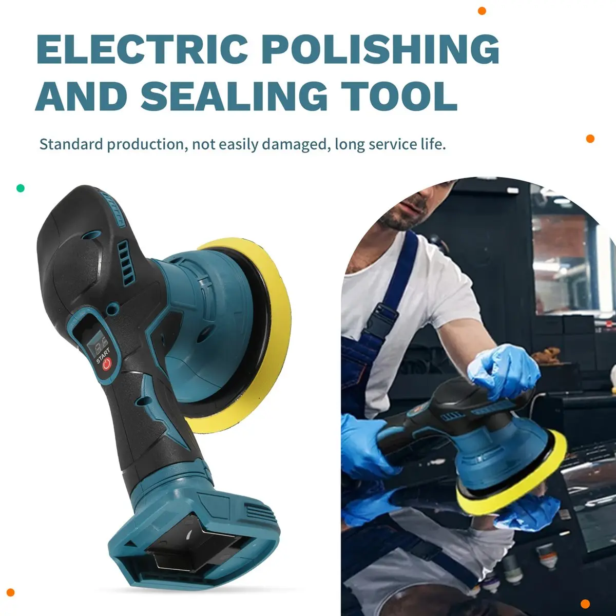 lillili Ordless Car Polisher 8 Gears Adjustable Auto Electric Waxing Sanding Sealing Glaze Tool Fit Makita