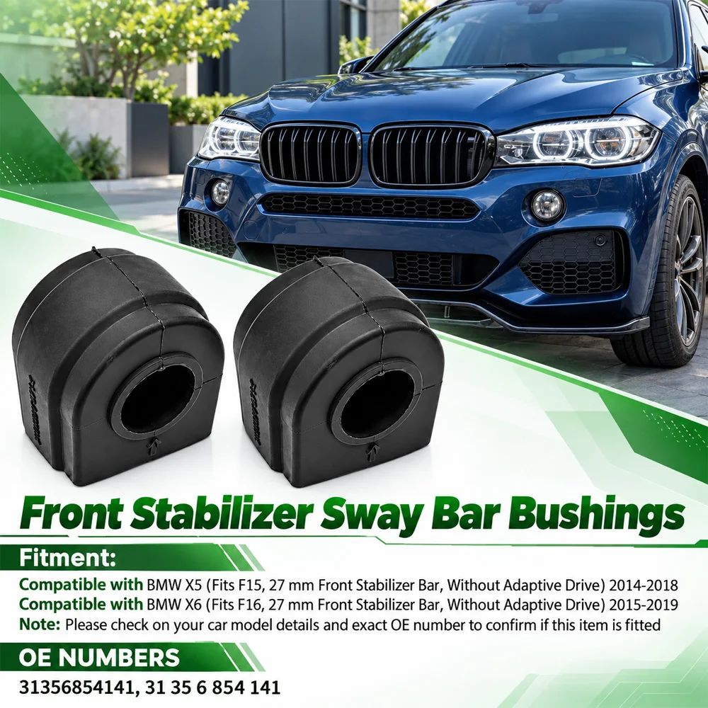 2Pcs For BMW X5 F15 X6 F16 2015 2016 2017 2018 Front Stabilizer Sway Bar Bushings Rubber 31356854141 Car Accessories