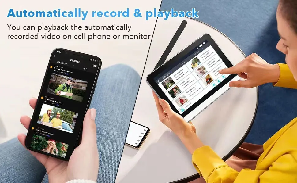 ANJIELO Tuya Smart 1080P نظام اتصال داخلي عبر الفيديو اللاسلكي للمنزل شقة جرس الباب اللاسلكي زاوية واسعة 160 درجة #4