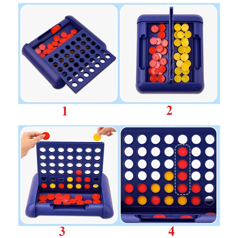 Conecte 4 em uma linha jogo de tabuleiro brinquedos educativos das crianças dobrável crianças line up row board puzzle brinquedos