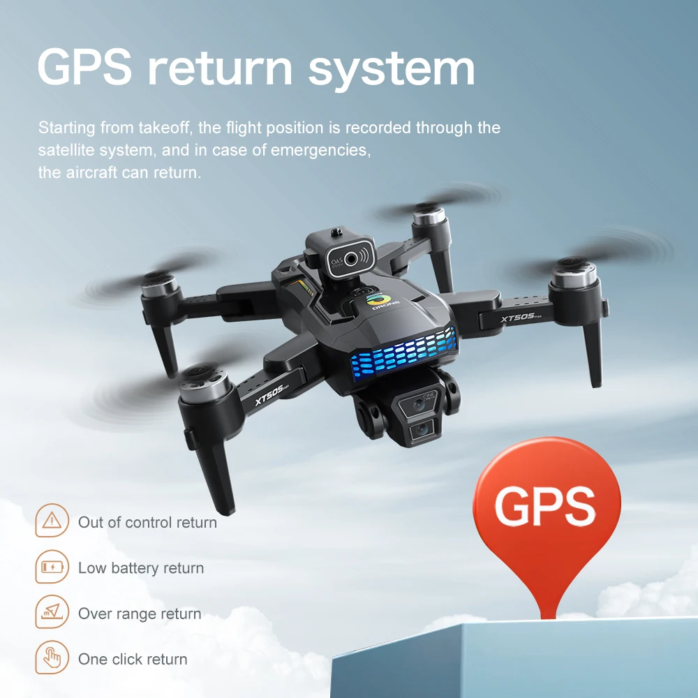 XT505 GPS Done 4K Camera Low Battery Return  5G  Fpv Drone Brushless Obstacle Avoidance Foldable Quadcopter Dron  RC Toy Gift