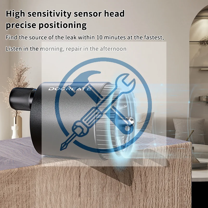 

Детектор утечки воды, монитор утечки подземных труб, портативный комплект детектора утечки типа C с наушниками для внутреннего и наружного применения