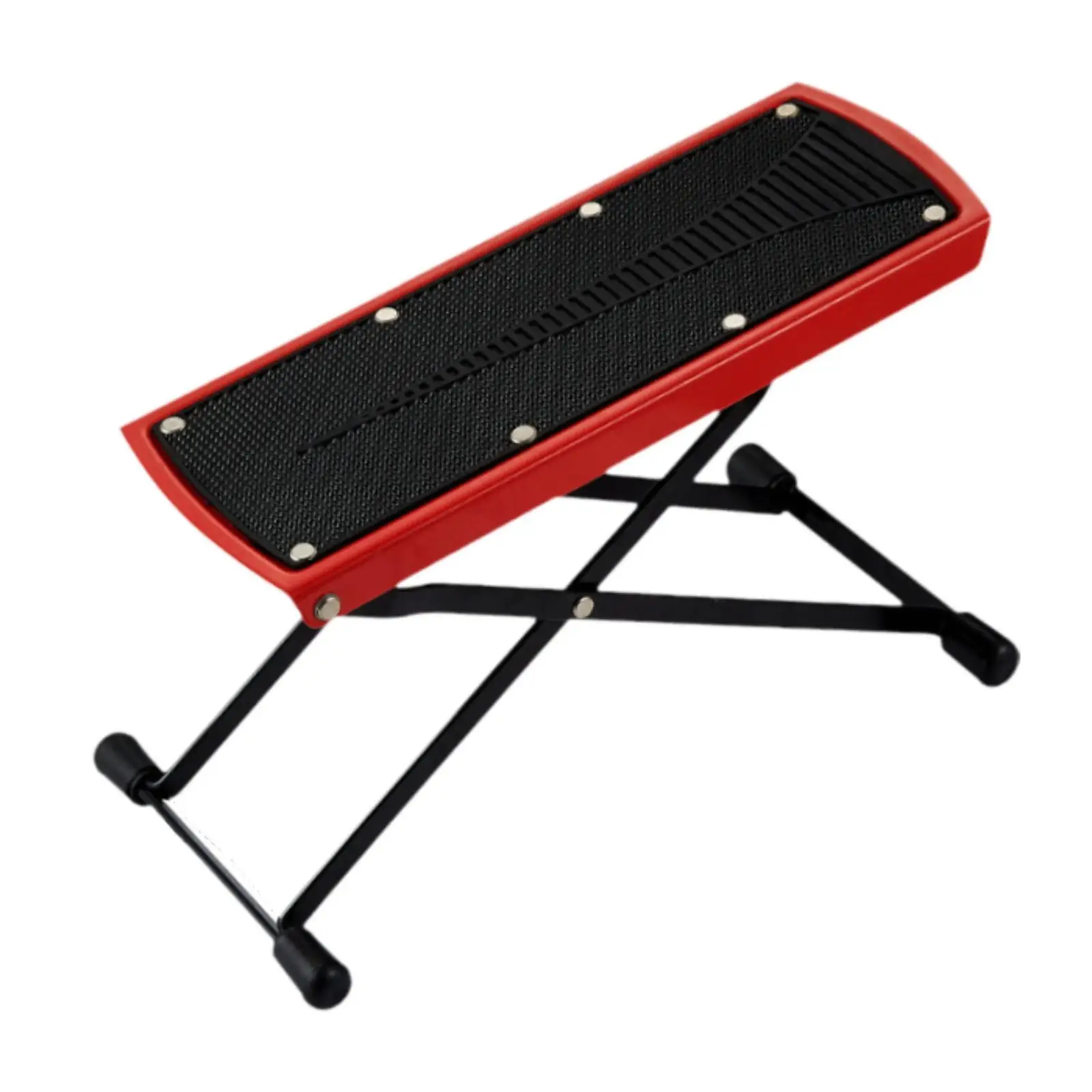 Guitar Foot Stool Stable Folding Support Iron Frame Widen Pedal Floor Protection Easy Storage Guitar Foot Rest 6 Position Height