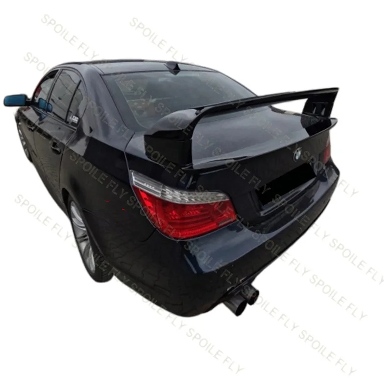 For BMW 5 Series E60 518i 520i 525i 530i 535i 550i 520d 525d 530d 2004 To 2009 4/Pcs GT Style Rear Big Spoiler Wing Glossy Black view 2