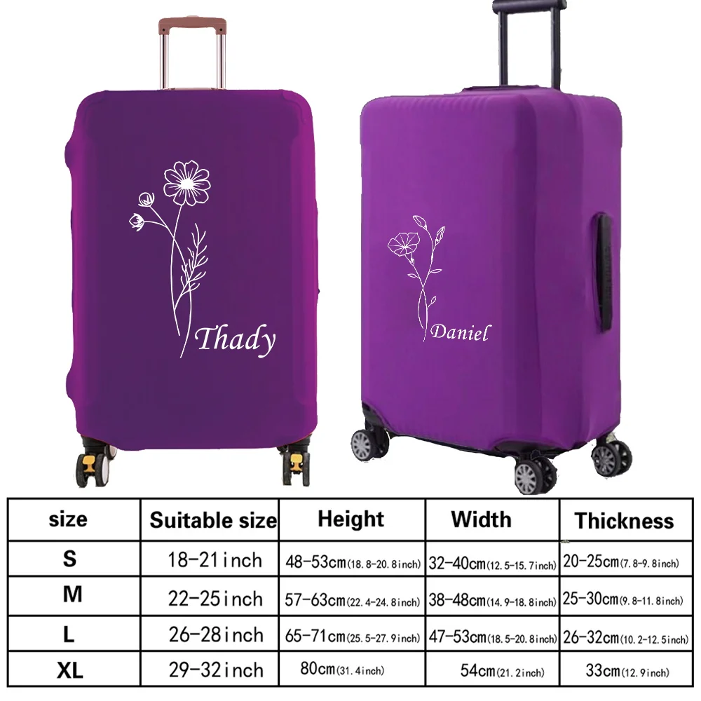 Personalized Customized Name Luggage Protective Case Cover Suitable Travel Accessories Fashion Dust Cover 18-32inch Trolley Box