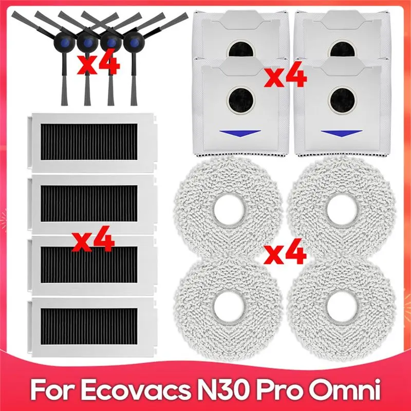 

Запасные части и аксессуары B66C для Ecovacs Debot N30 Omni / N30 Pro Omni: боковая щетка, HEPA-фильтр, тряпка для уборки, мешок для сбора пыли