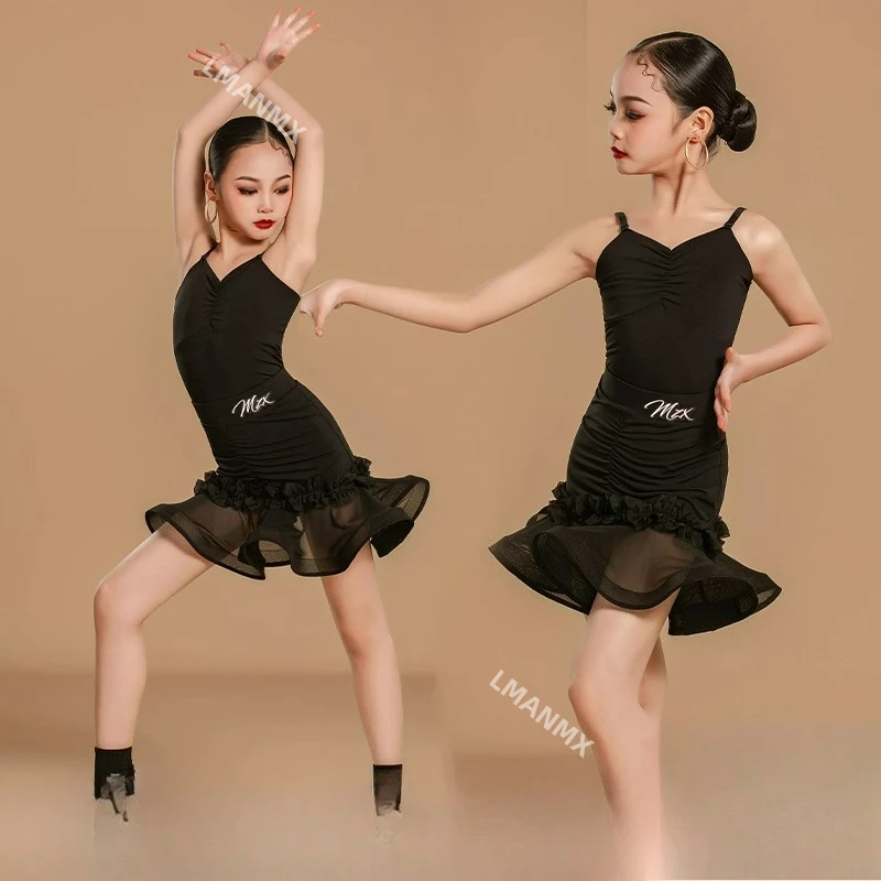 

Новинка 2025 года, одежда для латинских танцев, комплект тренировочной одежды, детские часы, одежда для выступлений