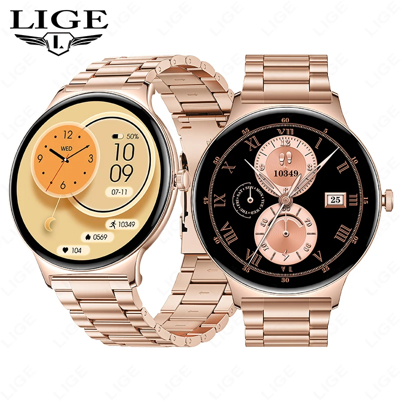 

Женские умные часы 1,43 дюйма, подарки для женщин, полноэкранный сенсорный дисплей, настраиваемые циферблаты, фитнес-часы, Bluetooth-звонки, цифровые смарт-часы