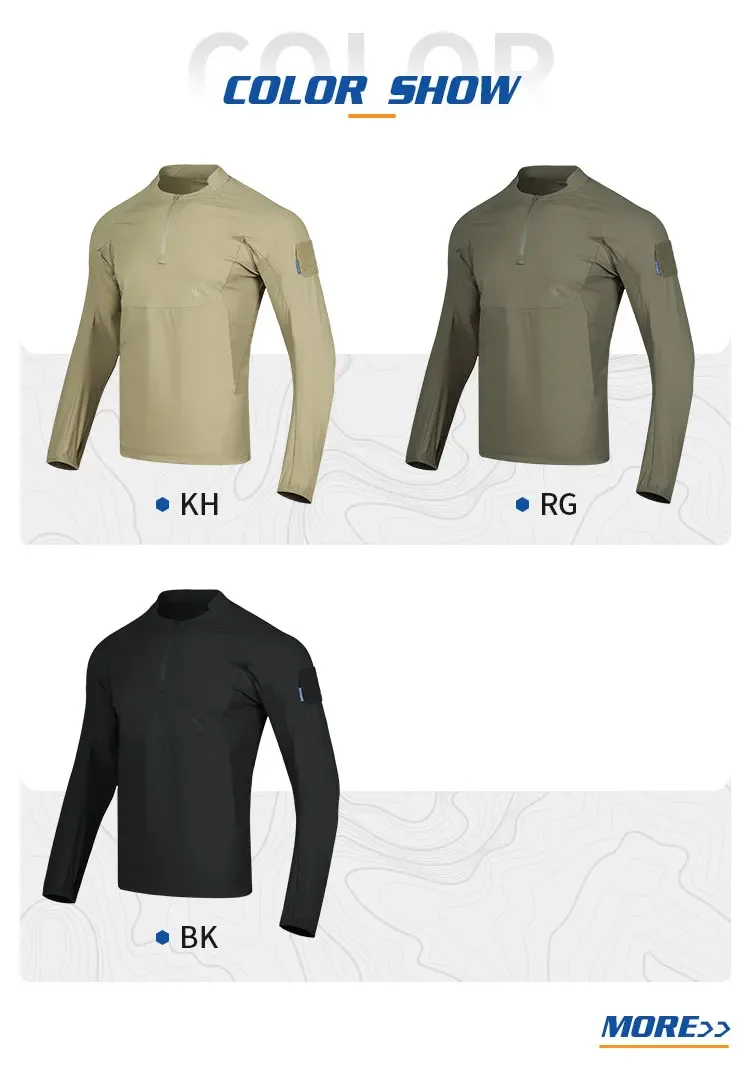 Emersongear Blue Label Hunter Sonnenschutz-T-Shirt, langärmeliges Poloshirt, tägliches Oberteil, T-Shirt, Fitness, ergonomisch, elastisch, UPF100+ – Detail 1