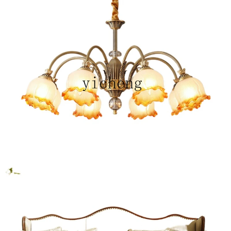 

XL Chandelier Bedroom Light Luxury Hall Retro Atmosphere French Main Lamp Villa Lamps