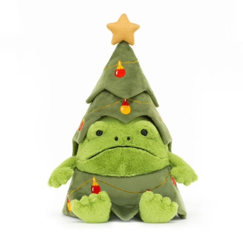 

In Stock Original 26cm British Richie Rain Frog Christmas Tree Decorated Cute Plush Toy Doll Christmas Gift For Friends Children