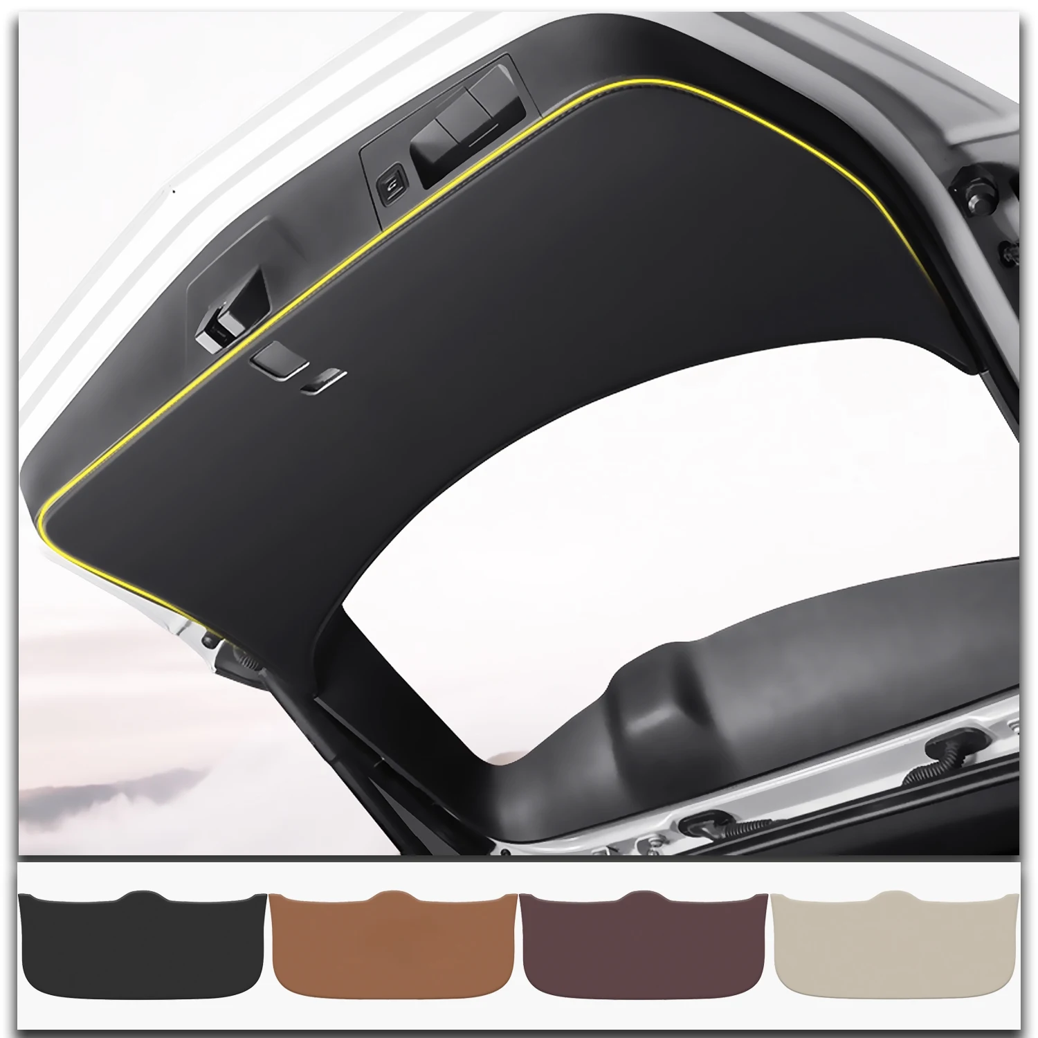 For Mitsubishi Outlander 2016-2020 2021 Car Liftgate Protection Mat Rear Trunk Protection Cover Anti-kick Leather Decoration Pad