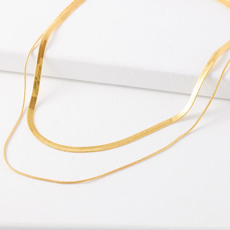 Withered Double Layered Snake Bone Chain Blade Chain From Europe And America Jewelry Necklace Necklaces For Women