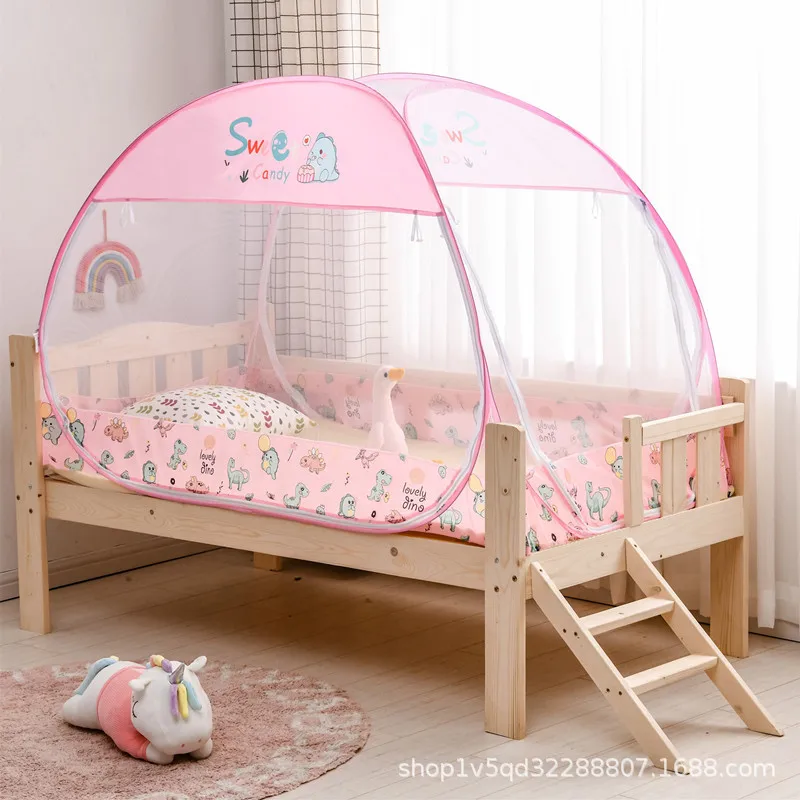 

Full Bottom Antifall Child Bed Mosquito Net No Install Household Yurt Mosquito Net Foldable Portable Encrypted Mesh Mosquito Net