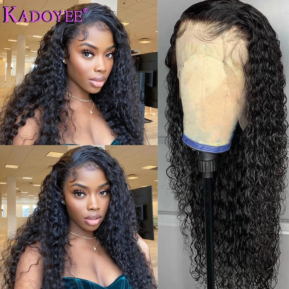 Curly Human Hair Wigs 13x4 Lace Front Wig Kinky Curly Wig Pre Plucked Brazilian Hair Wigs 180 Density Lace Front Human Hair Wigs