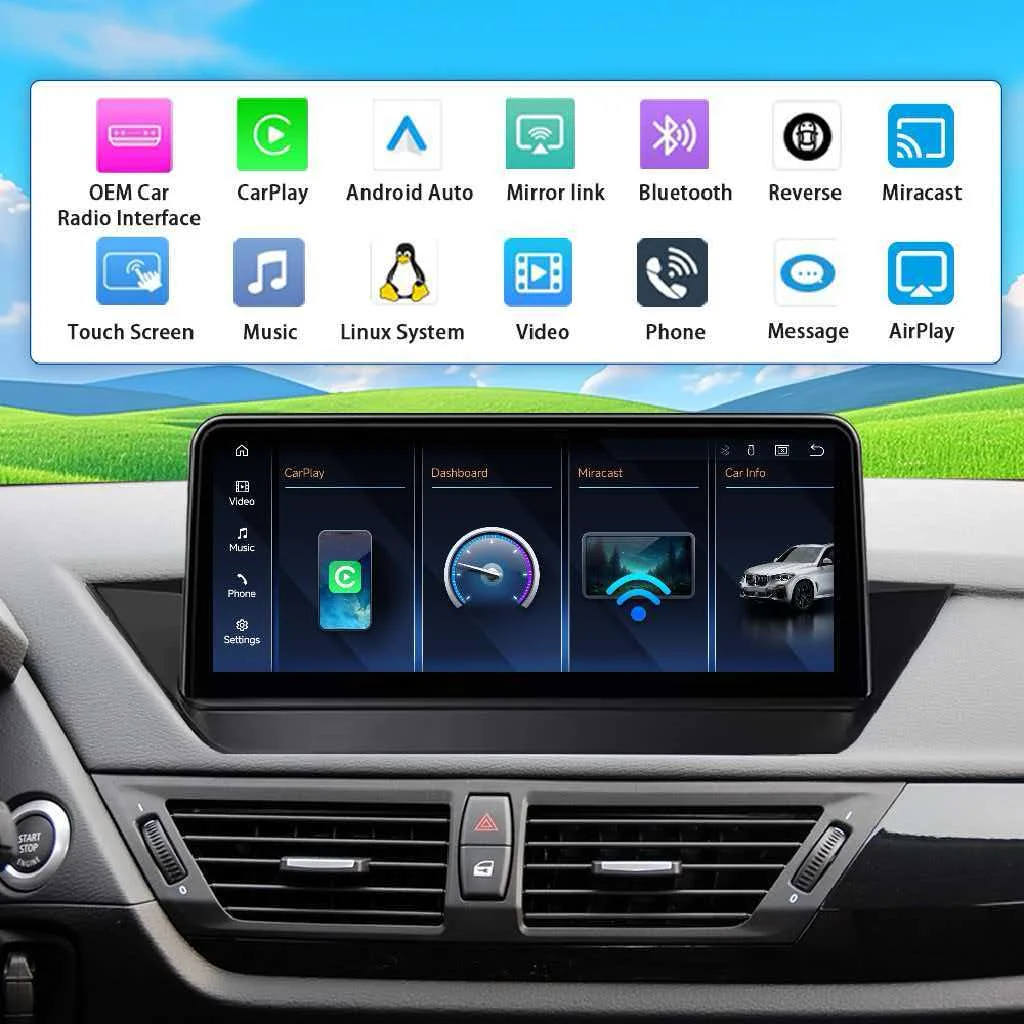 12.8” Wireless Carplay Android Auto Touch Screen For BMW X1 E84 CIC Linux System Car Multimedia Player Radio Mirror Link Audio
