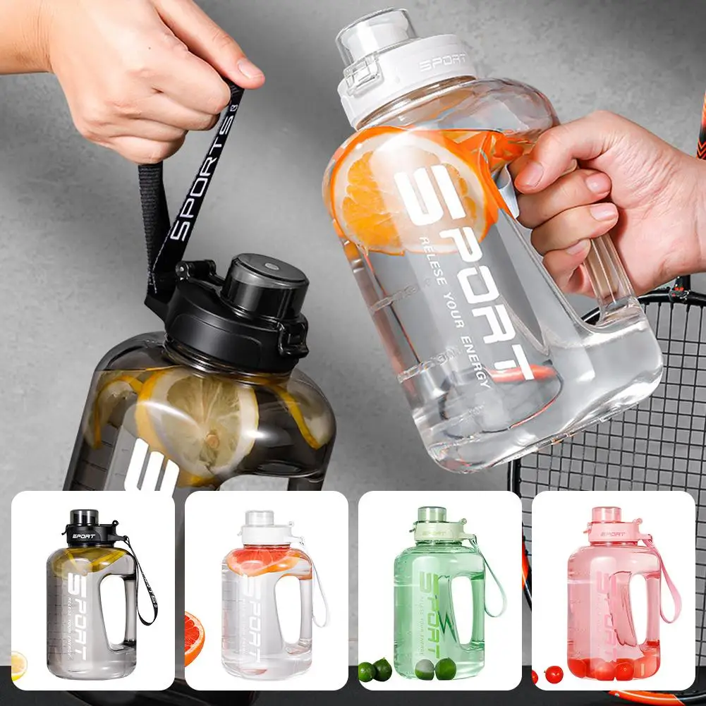 2.5l سعة كبيرة زجاجة ماء رياضية كوب بطن كبير دلو الفضاء المحمولة جديد طالب الرياضة البلاستيك كوب ماء طن طن Bo U2o9