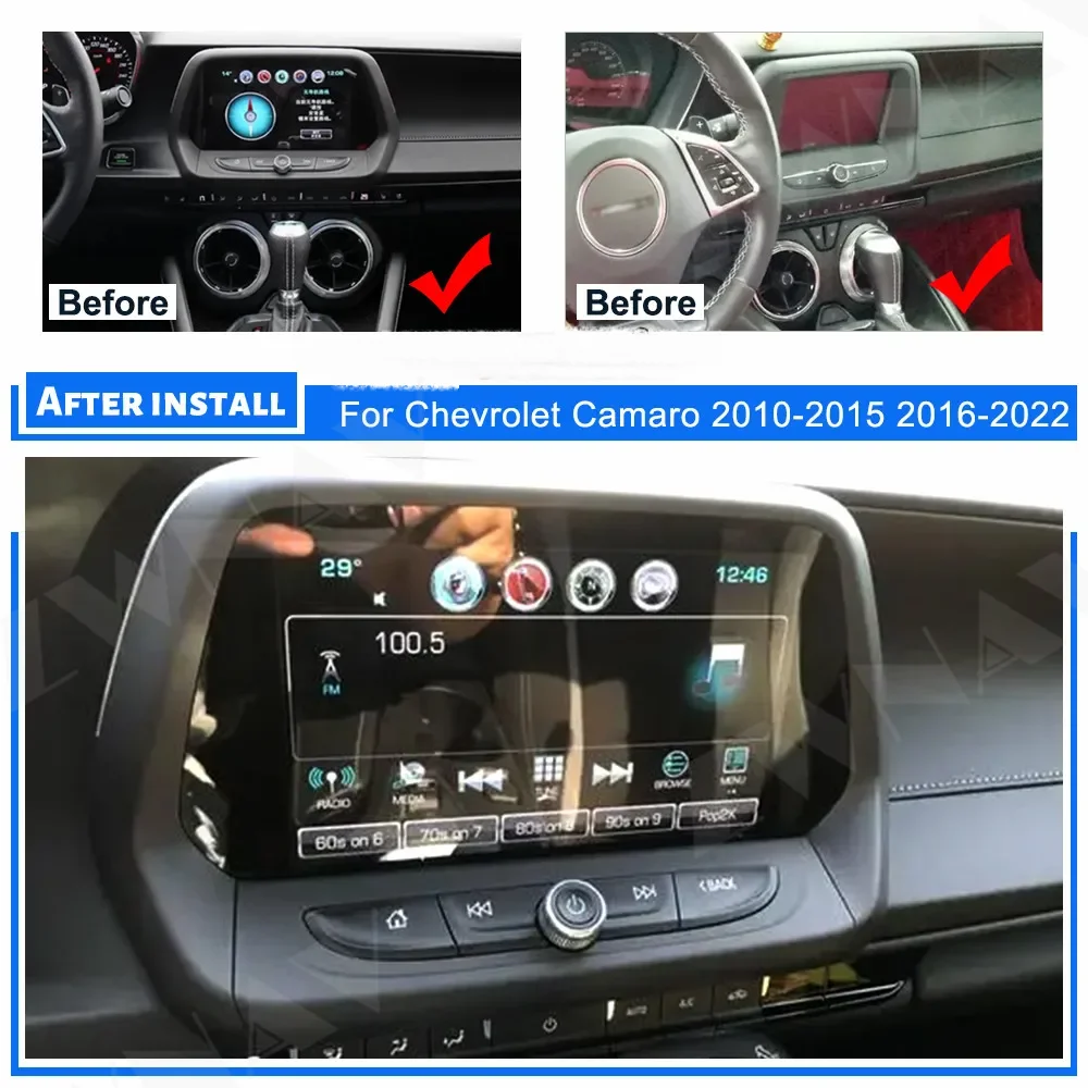 For Chevrolet Camaro 2016-2022 Android 11 Car 2 Din  GPS Navigation Multimedia Carplay Player Auto Stereo Head Unit DSP Carradio