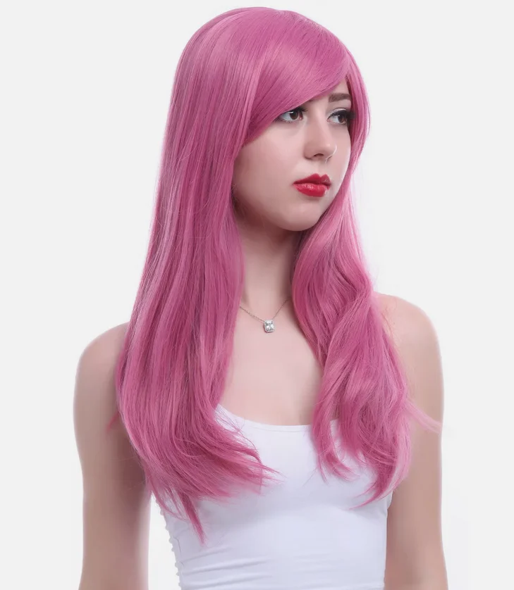 65 cm de largo recto 8 colores rosa negro marrón pelucas de cosplay clásicas