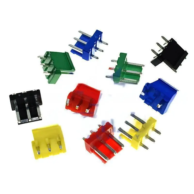 50pcs 3.96MM Connector VH3.96-2A Straight Pin Header (Red/Yellow/Blue/Green/Black) - Terminal Block 2P/3P