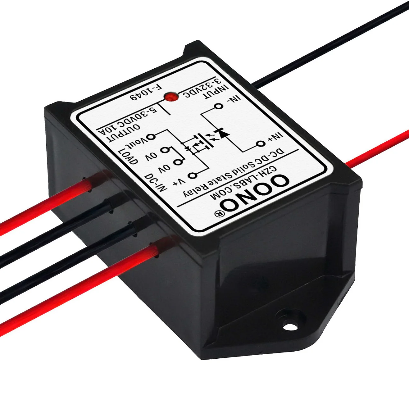 Wired DC-DC 10Amp Isolated Solid State Relay Module, SSR in 3-32VDC out 5-30VDC