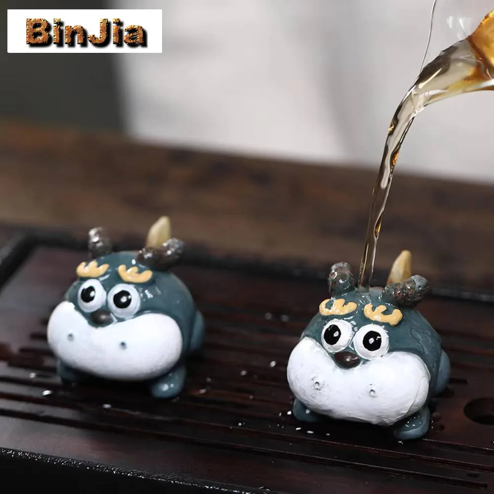 الإبداعية زودياك التنين الأرجواني الطين الشاي الحيوانات الأليفة تمثال حفل لطيف الجنية تمثال خدمات لوازم حلية اكسسوارات الحرفية